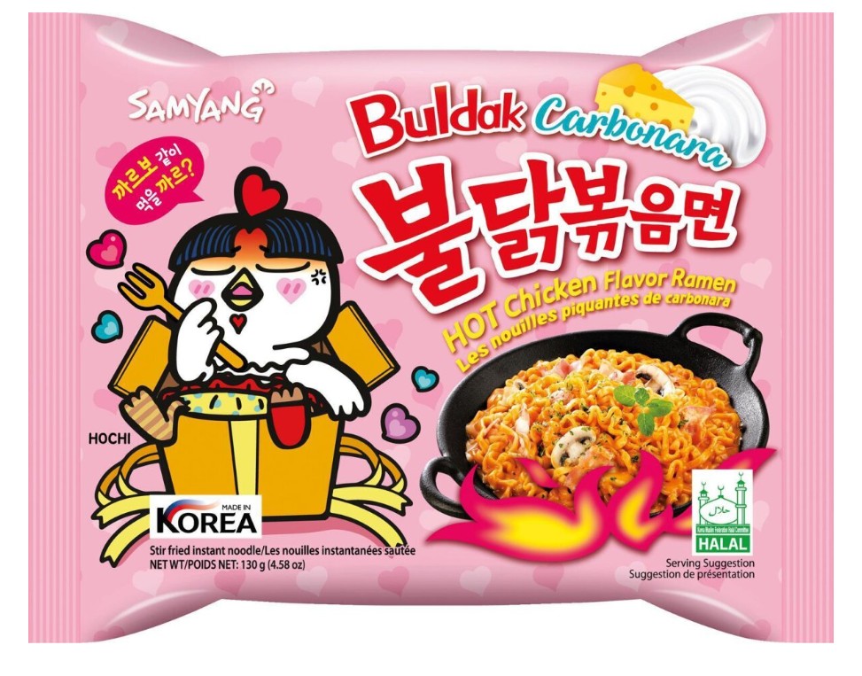 Samyang Buldak Nudeln Cheese oder Carbonara 130g MHD 16.04.2026