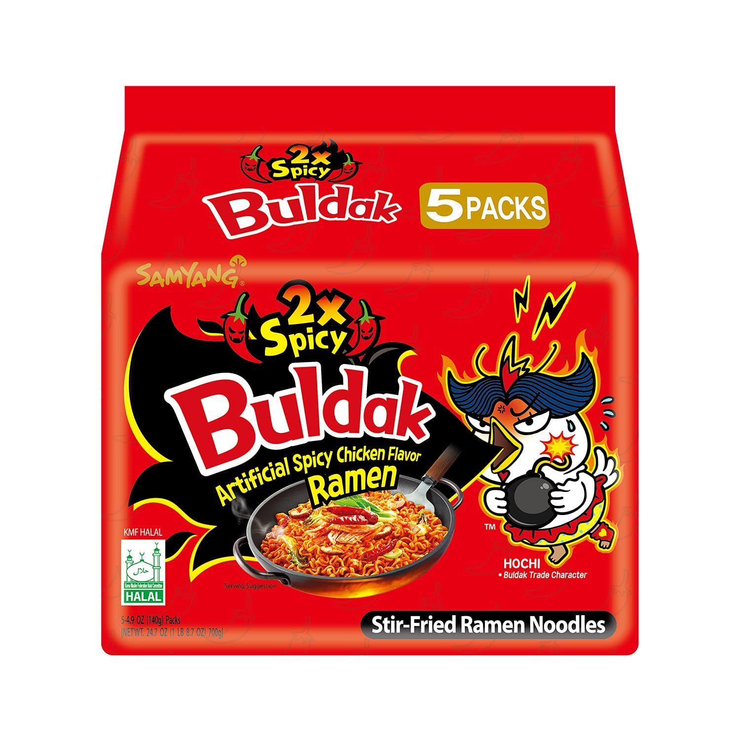 Buldak 2x Spicy Rot Hot Chicken Geschmack MHD 03.02.2026