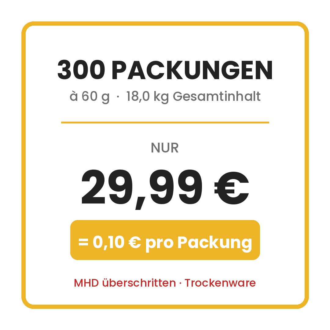 300 Packungen fuer 29,99 Euro