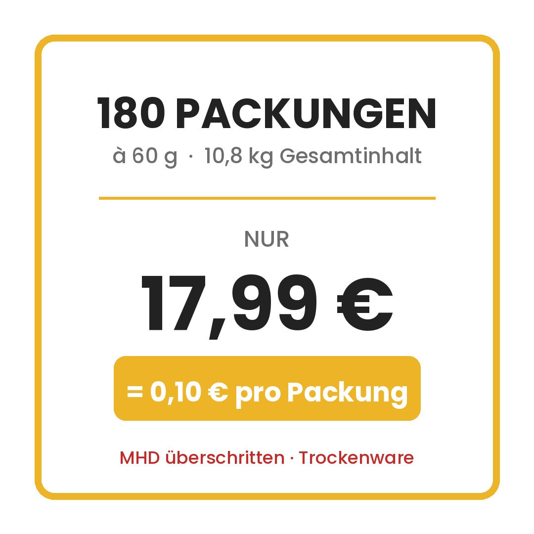 180 Packungen fuer 17,99 Euro