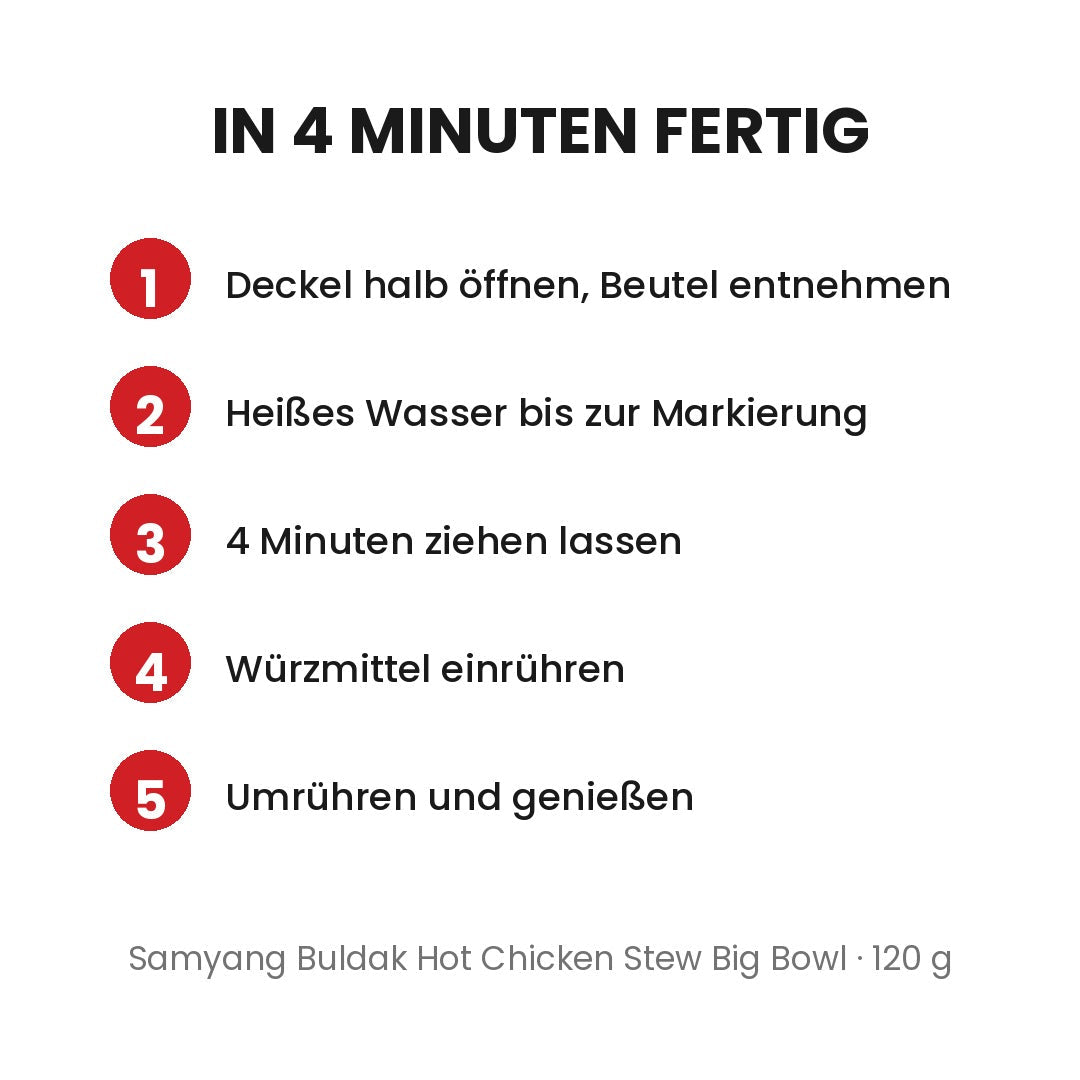Zubereitung in 4 Minuten