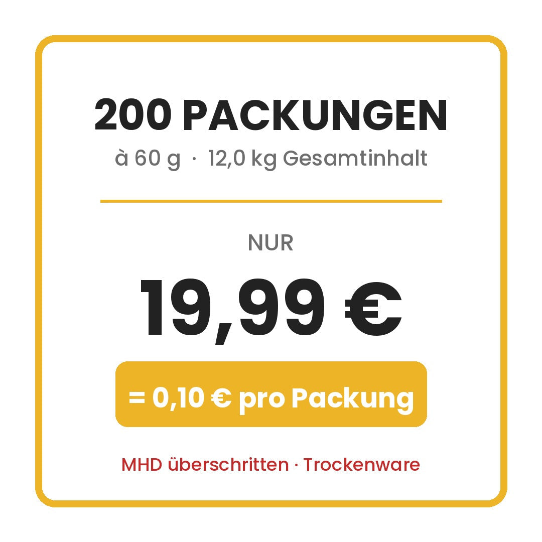 200 Packungen fuer 19,99 Euro