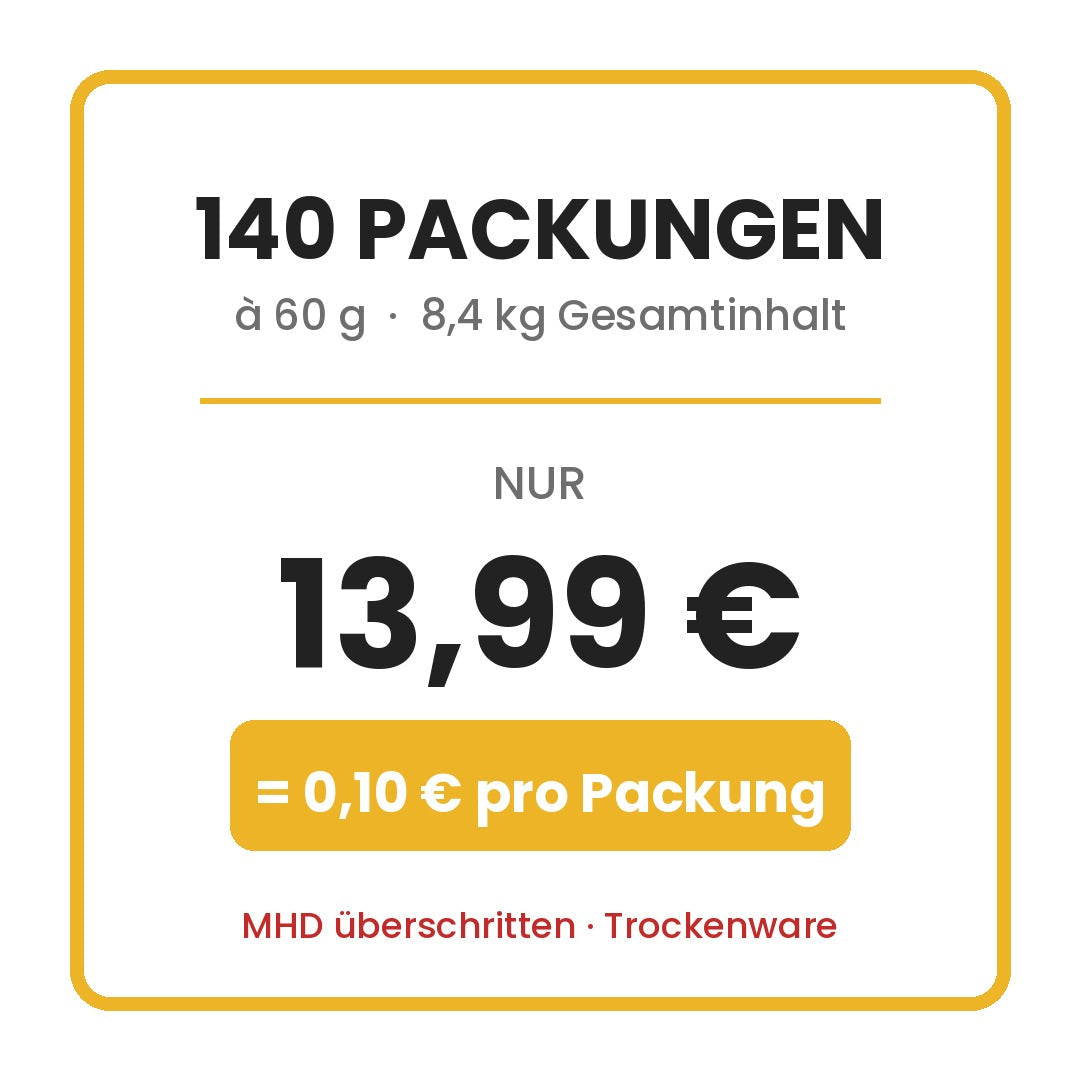 140 Packungen fuer 13,99 Euro