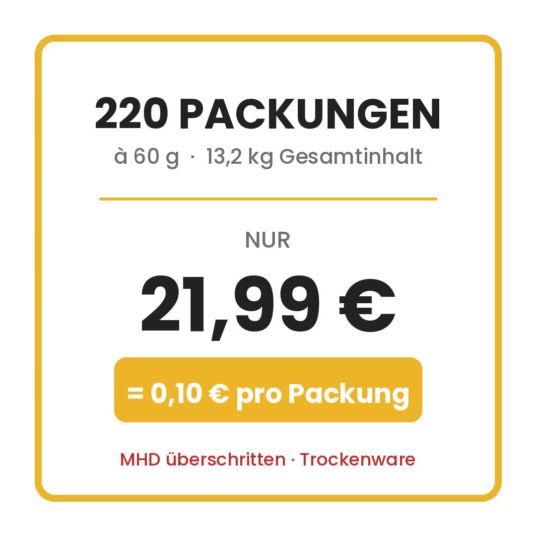 220 Packungen fuer 21,99 Euro