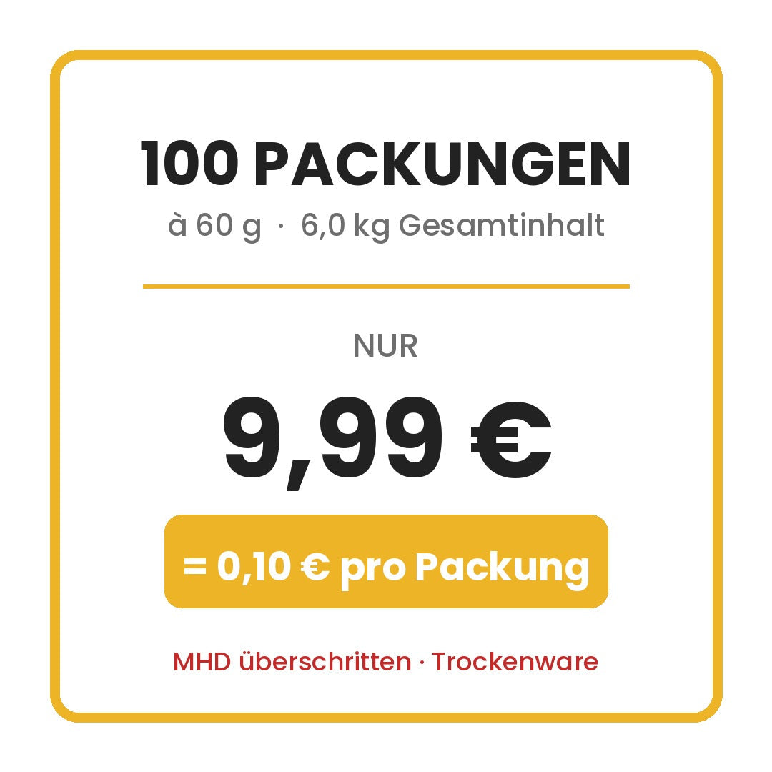 100 Packungen fuer 9,99 Euro