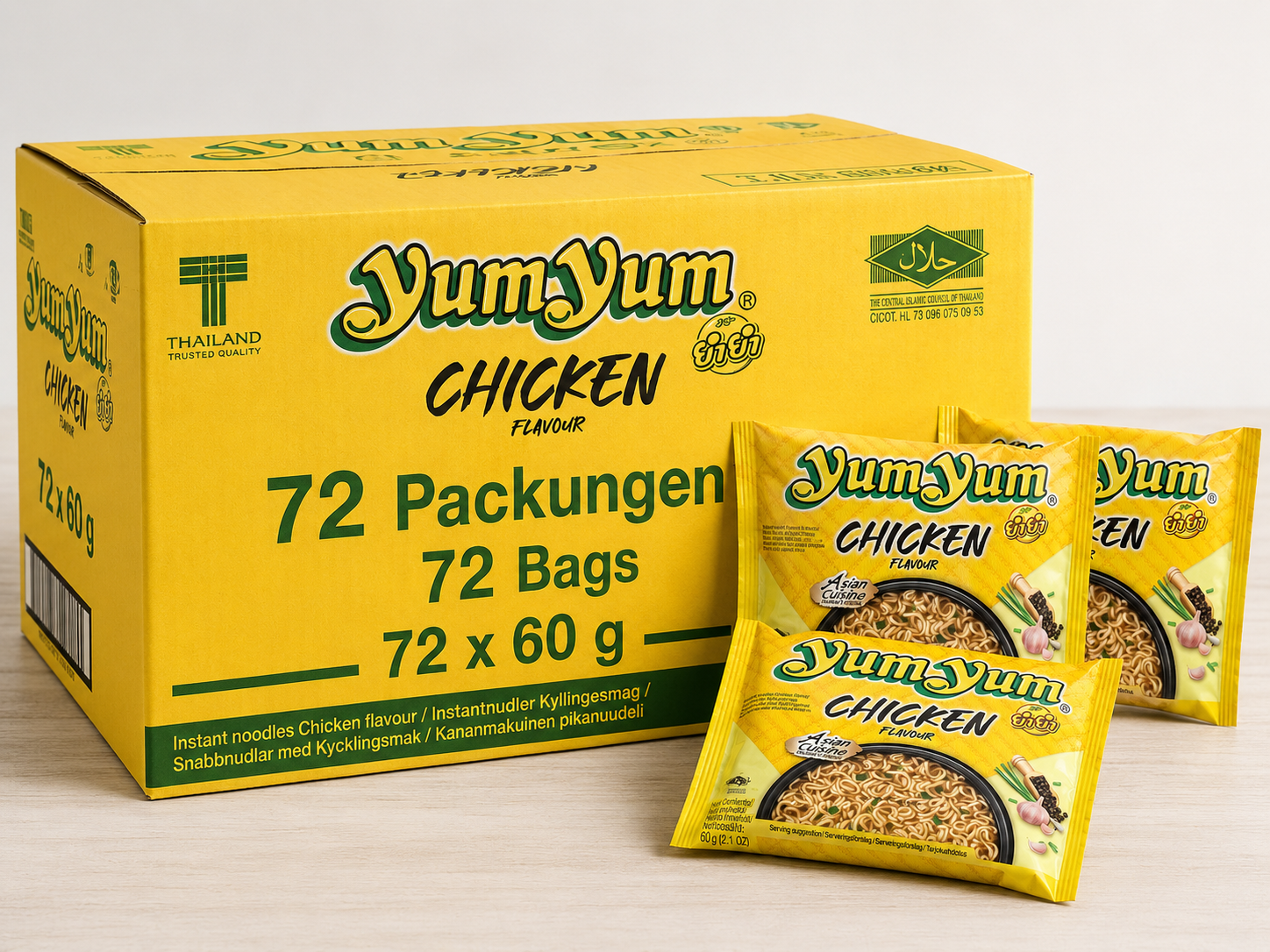 72 Packungen Yum Yum Chicken