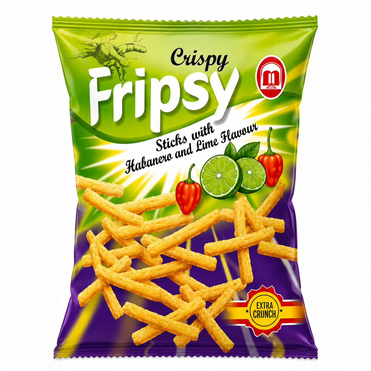 25x Fripsy Habanero Lime Chips 50g