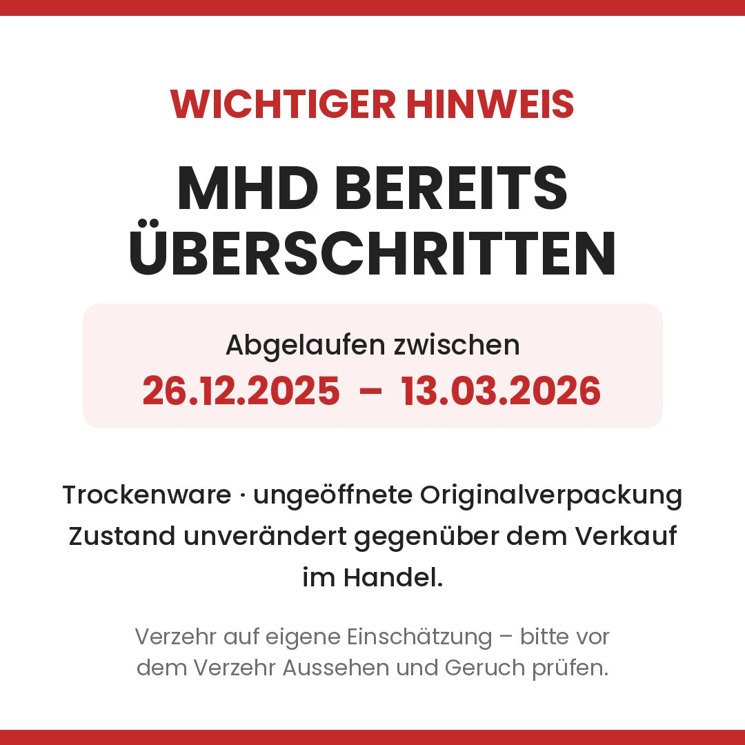 Hinweis MHD ueberschritten 26.12.2025 bis 13.03.2026