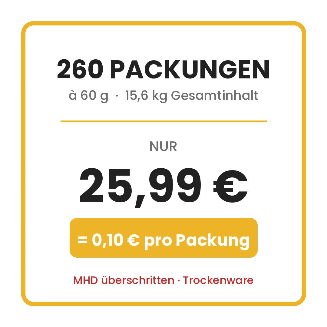 260 Packungen fuer 25,99 Euro
