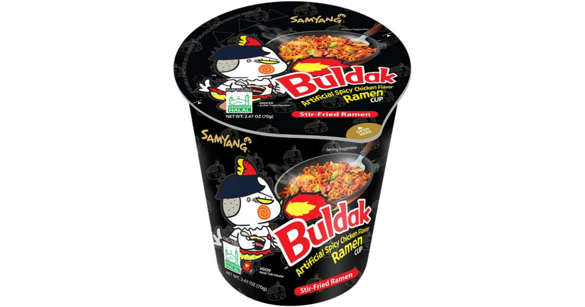 12x Samyang Buldak Hot Chicken Ramen Cup 80g + 2x kostenlos Sirecha Mala Sauce 455ml